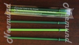 Starbucks Tall 12oz Reusable Green Straws 3 Pack for Cold to Go
