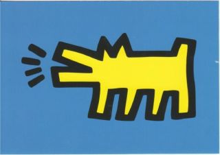 Dog Barking by Keith Haring Art Postcard