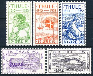 Greenland Thule Complete Set of 5 MNH