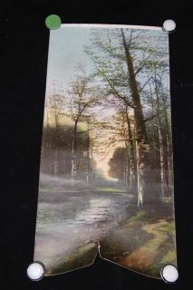 Authentic Vintage 1909 Harry H. Linder Sunrise Print 10 by 20 *AS IS