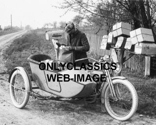 Harley Davidson Sidecar Motorcycle Postman Mail Photo