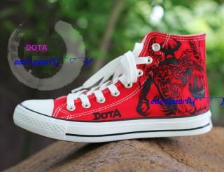 Handpainted Hand Painted Canvas Shoes Sneakers DOTA Nevermore Shadow