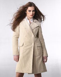 Theory Ivory Double Breasted Corduroy Coat M $490
