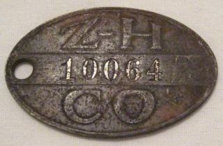 RARE Zollinger Harned Department Store Charge Plate Credit Card Token