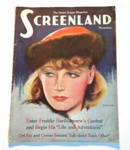 Greta Garbo Screenland Magazine 1935 Carole Lombard Clark Gable