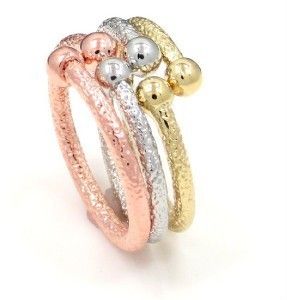  Rings Rose Gold Silver and Gold Tone Stackable Adjustable Rings