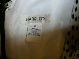 Harolds Flowing Polka Dot Empire Waist Appealing Dress Black White