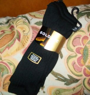 Gold Toe socks cotton fluffies 3 pair black cotton and spandex calf hi