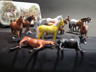 12 Vintage Funrise Collectible Horses Models Figurines 1988 w/ Old