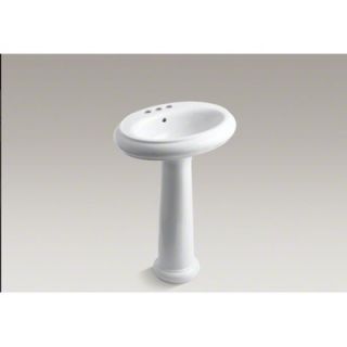  Pedestal Bathroom Sink with 4 Centerset Faucet Holes   K 2013 4