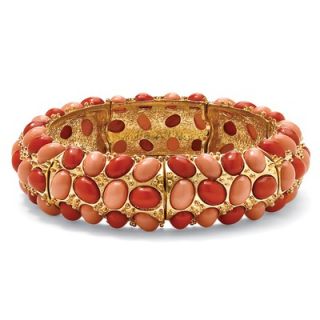 Palm Beach Jewelry 14k Gold Plated Simulated Coral Stretch Bracelet