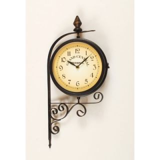 Ashton Sutton Bracket Wall Clock with Thermometer in Dark   H1109
