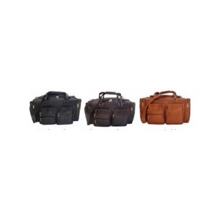 Piel 20 Leather Carry On Duffel with Pockets