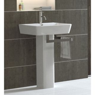 Bissonnet Emma 21.7 Full Pedestal Overflow Bathroom Sink With