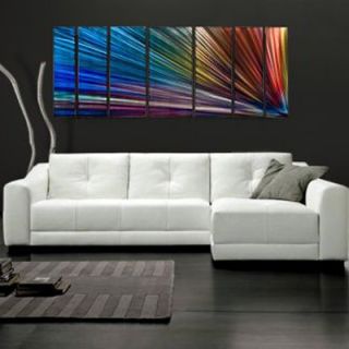  Abstract by Ash Carl Metal Wall Art in Rainbow   23.5 x 60