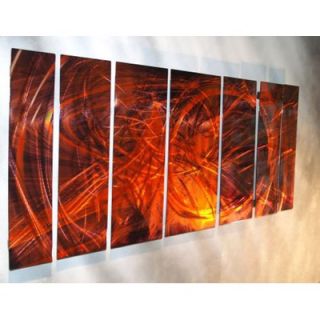  Abstract by Ash Carl Metal Wall Art in Red   23.5 x 60   SWS00052