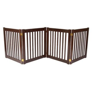 Dynamic Accents Four 27 Panel Free Standing Pet Gate in Mahogany