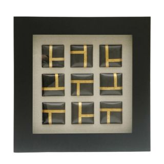 Crestview Black/Gold Squares Wood and Fiberglass Shadow Box   24 x 24