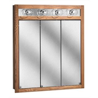 coastal collection bostonian series 30 x 35 5 red oak lighted tri view