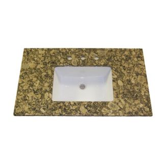 22 x 37 Granite Vanity Top with 8 Centers and Rectangular Bowl in