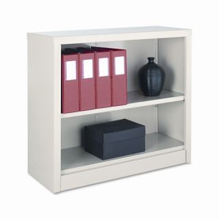 Steel Bookcase, 2 Shelves, 34 1/2w x 13d x 30h, Putty