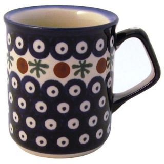 Polish Pottery 8 oz Standard Coffee Mug   Pattern 41A