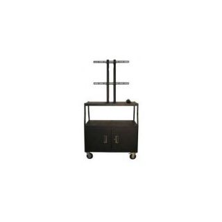 27   50 Flat Panel Cart with Cabinet, Adjustable 44 and 4 Outlets