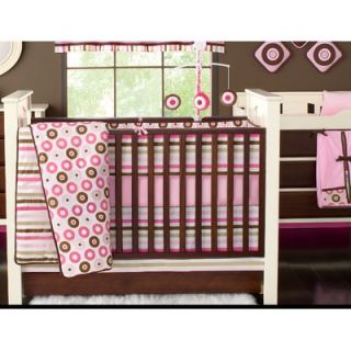 Bacati Mod Dots and Stripes Pink and Chocolate Crib Bedding Collection