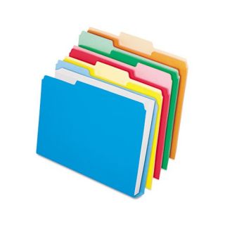 DoubleStuff File Folders, 1/3 Cut, Letter, Assorted, 50/Pack