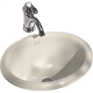 Kohler Intaglio Self Rimming Bathroom Sink in Almond   K 2292 47