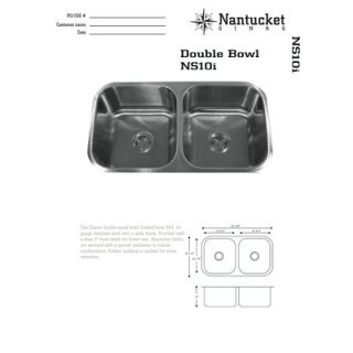 Nantucket Sinks 16 Gauge Double Bowl 50/50 Undermount Kitchen Sink in