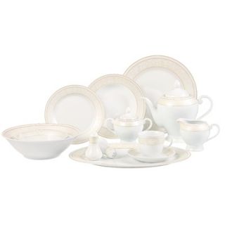 Lorren Home Trends Pearl 57 Piece Porcelain Dinnerware Set