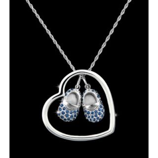 Heart n Sole 1.70 Carat Diamond and Blue Sapphire Necklace in 14k