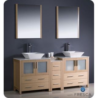Fresca Torino 72 Modern Double Sink Bathroom Vanity with Side Cabinet