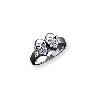Jewelryweb Sterling Silver Skull Masonic Ring   QTR75345SS