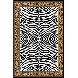 Home Dynamix Zone Ebony Zebra/Leopard Print Rug   zone/75/ebony