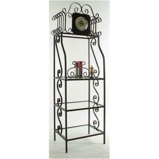 78 H Clock Etagere with Glass Shelves