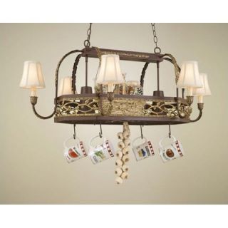 Hi Lite Napa Chandelier Pot Rack with Fabric, Solid, Marble, or Glass