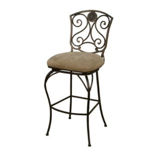 American Heritage Canterbury Stool in Pepper with Basil Cloth