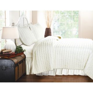 Greenland Home Fashions Ruffled Quilt Set in Ivory