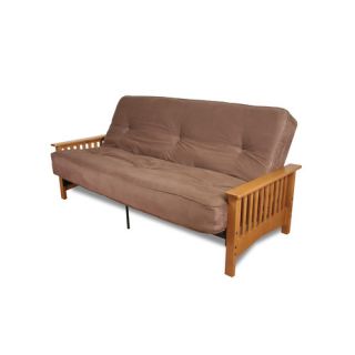 Metal Futon with Mission Wood Arms