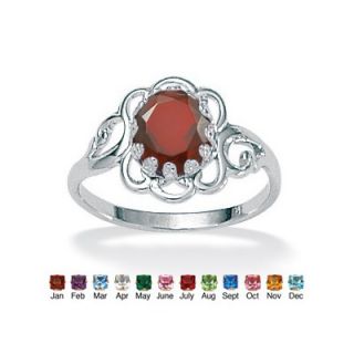 Palm Beach Jewelry Simulated Birthstone Sterling Silver Ring