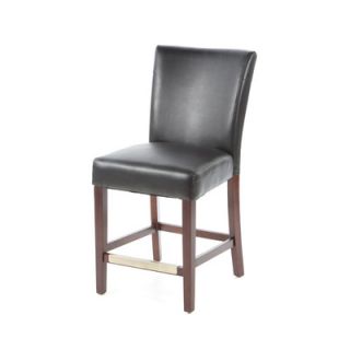 Powell Cafe Bonded Leather Counter Stool in Black