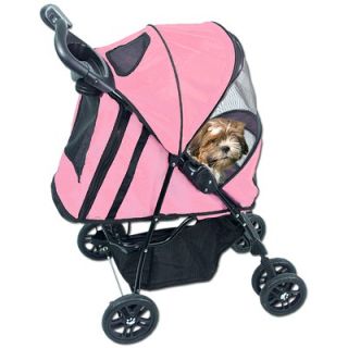 Pet Gear Happy Trails Pet Stroller Plus in Pink   PG8150PI