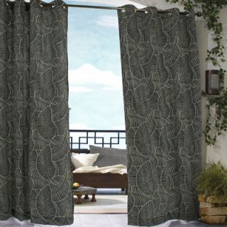  Belize Outdoor Grommet Top Curtain Panel in Black   70672 109 401