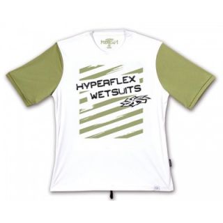 Hyperflex Wetsuits Impact Short Sleeve Water Tee in White / Green