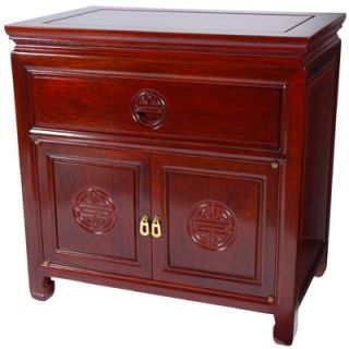 Oriental Furniture Bedside Cabinet in Cherry   ST PA102D C