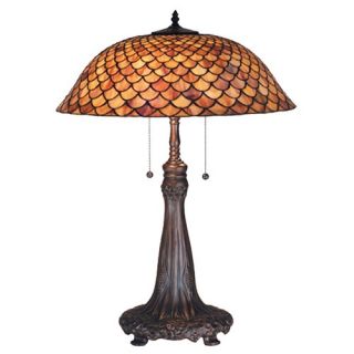 Warehouse of Tiffany Table Lamp with Amber Shade   ZLB102+PS136A