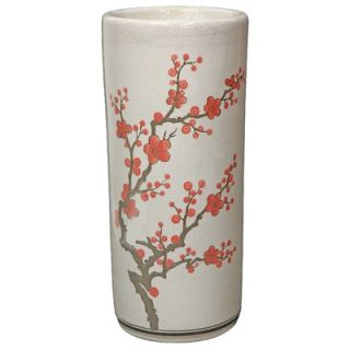 Oriental Furniture 18 Cherry Blossom Umbrella Stand in Off White