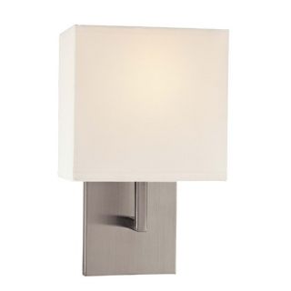11.5 Wall Sconce in Brushed Nickel with White Fabric Shade